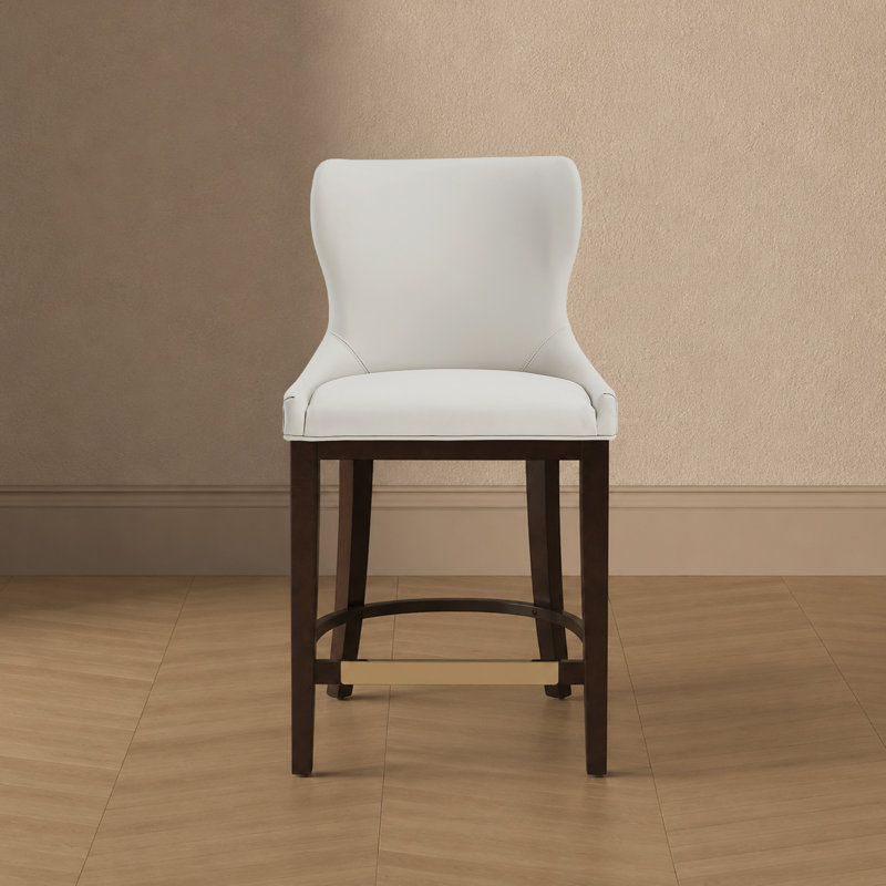 Tabouret de comptoir rembourré Blair, Blanc, Tabouret de comptoir (siège d'une hauteur de 26 p, 3