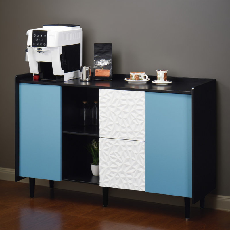 Buffet 47 po, Bleu / blanc