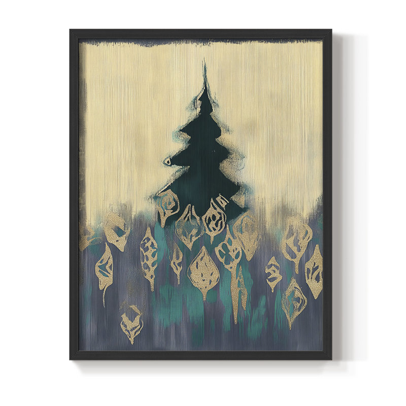 «Christmas Holiday Art DCCXLV», reproduction d'art encadrée - bois massif, Noir, noir, noir, noir, H 11 po x l 9 po