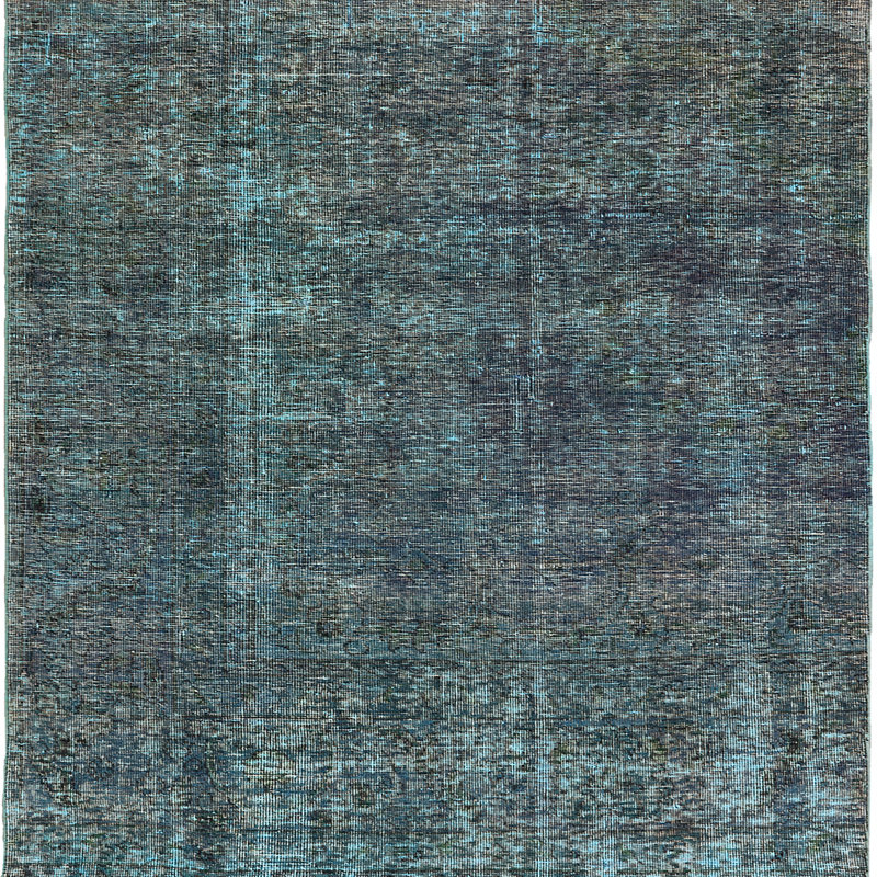 Tapis gris foncé / bleu sarcelle Revel, Carré 4 pi