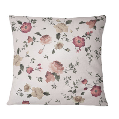 Coussin décoratif Vintage Roses On Old Pink