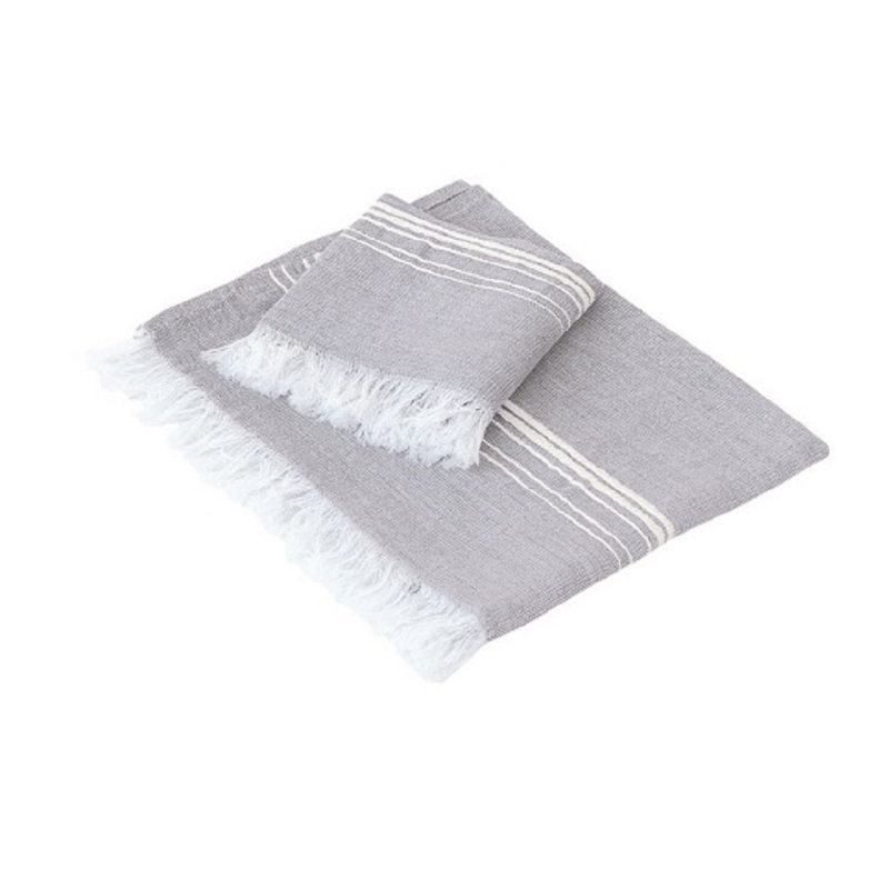 Abdulaleem Ultra Light Hand Towel, Grey/White
