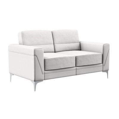 Gray Upholstered With Metal Legs And Square , 65.22"depth X 35.33"width 35.33"height Covering, Arms, Tapered Legs,