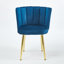 Ensemble de 2 chaises de salle à manger modernes en velours avec un design ergonomique et des pieds en fer doré-664064848