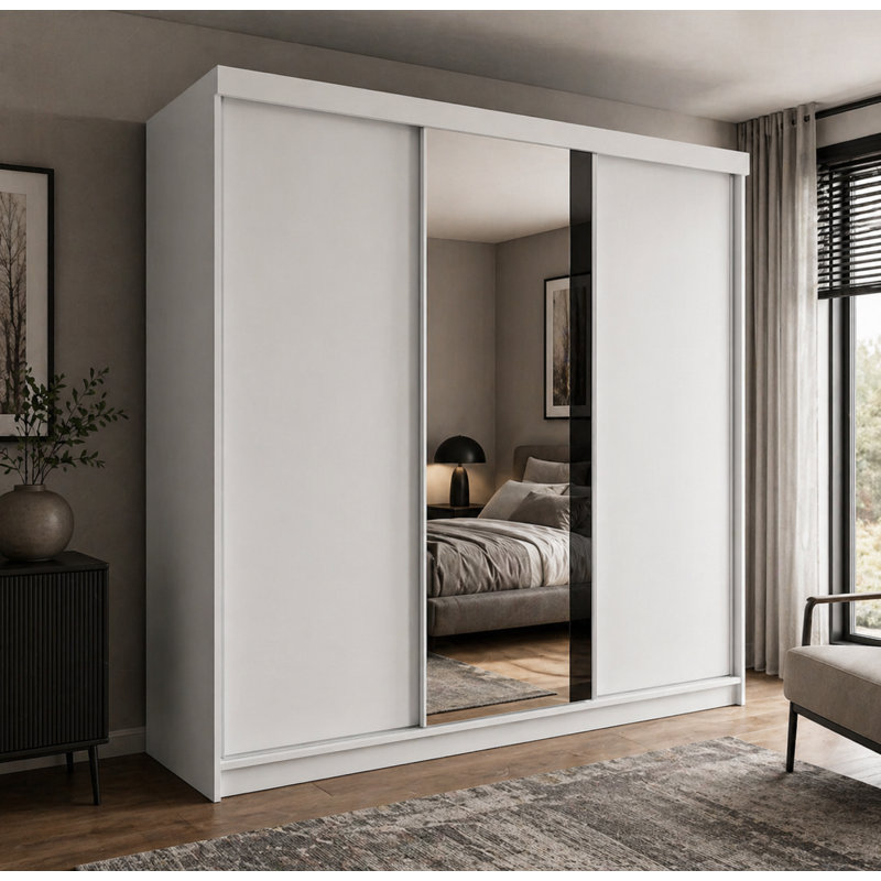 Caeleigh Wardrobe, White/Black