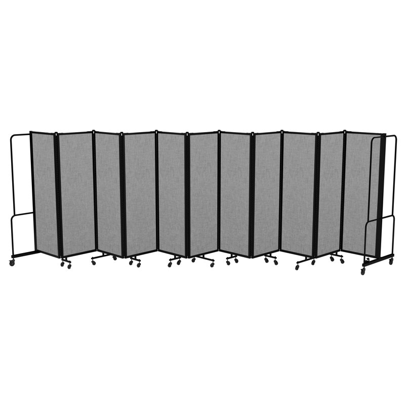 Paravent mobile de qualité supérieure Otis Sound Dampening, structure noire, Gris, 11