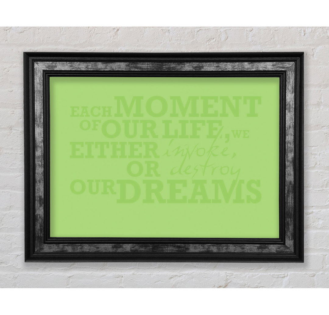 Nutrioso Motivational Quote Each Moment Of Our Life Pink Framed Print Wall Art