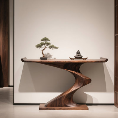 Console de style chinois rétro simple brun