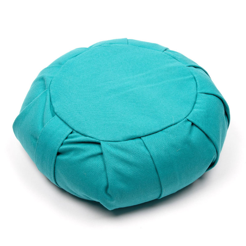 Zafu Yoga Meditation Cushion With Washable Cover - Floor Cushion Pillow With Natural Buckwheat Filling - Soft Round Cotton Design For Meditating Or Pranayama Exercises