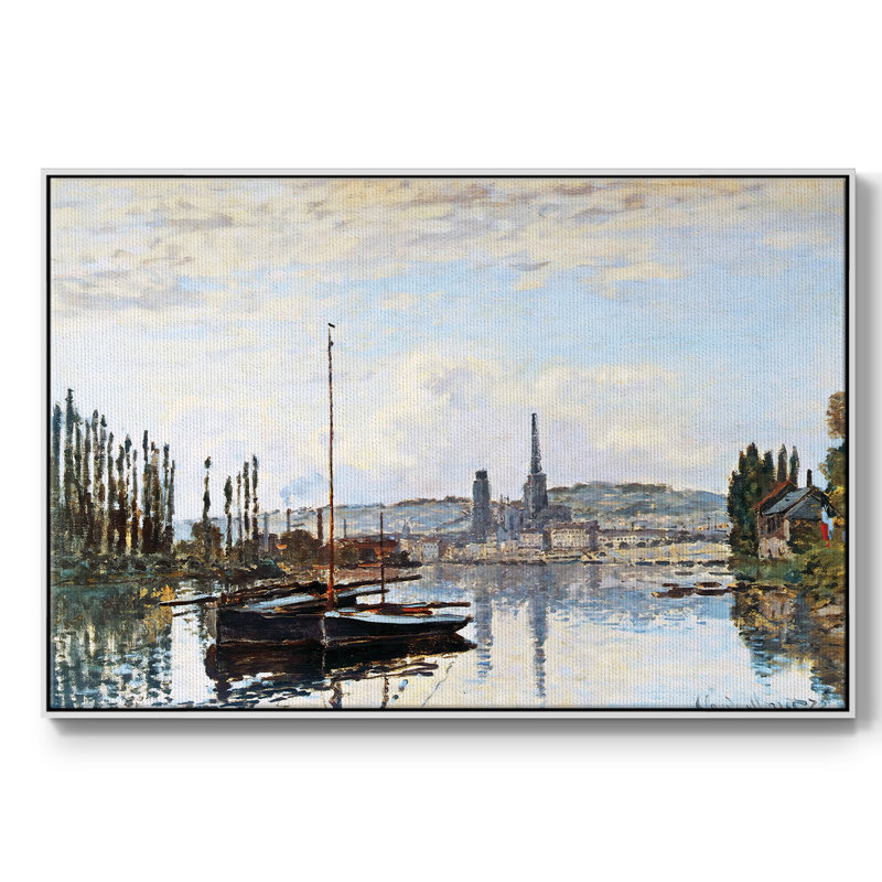 Vue de Rouen, 1872, reproduction d'art sur toile, H 27 po x l 41 po x P 2 po, White Floater Framed Canvas