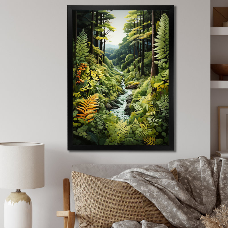 Fougères Avianni, forêt de fougères II, Cadre photo noir, H 20 po x l 12 po x P 1 po