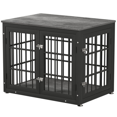 32 Inch Heavy Duty Dog Crate Furniture, Decorative Pet House End Table, Wooden Cage Kennel Furniture Indoor