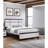 Modern, Queen Panel Bed Frame, Geometric Eye - Catching Two Toned Headboard, Chalk Ebony, Transitional Style, For Bedroom, Box Spring Essential Contemporary Size With Style Ebony And Cream Colors,-648530696