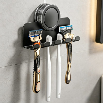 No Drill Suction Cup Hook,No Drill Waterproof Shower Razor Holder, Adhesive Hanger For Bathroom Kitchen, Hanging Shaver, Loofah, Towel, Toothbrush