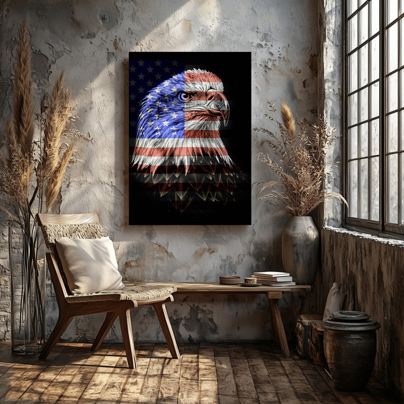 Toile «A Powerful Eagle S Face», H 18 po x l 24 po