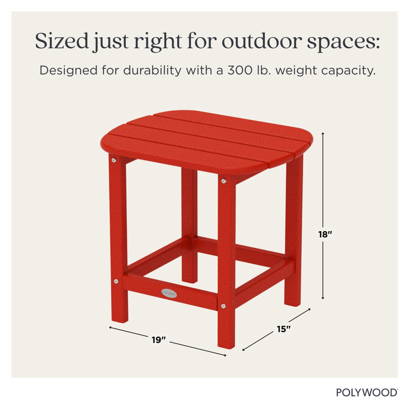 POLYWOOD South Beach 18" Side Table, Sunset Red