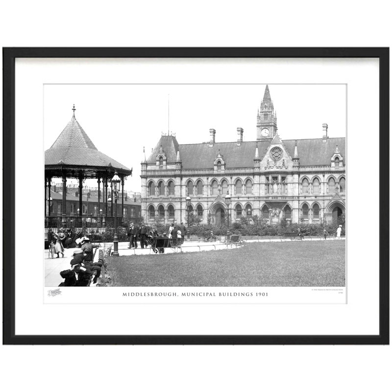 Middlesbrough, Municipal Buildings 1901 - Single Picture Frame Print, 45cm H x 60cm W x 2.3cm D