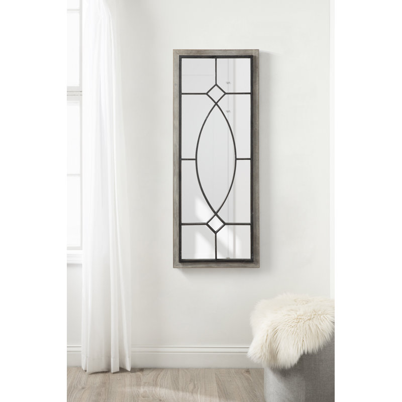Miroir mural Farmhouse, 42 po x 16 po, Gris