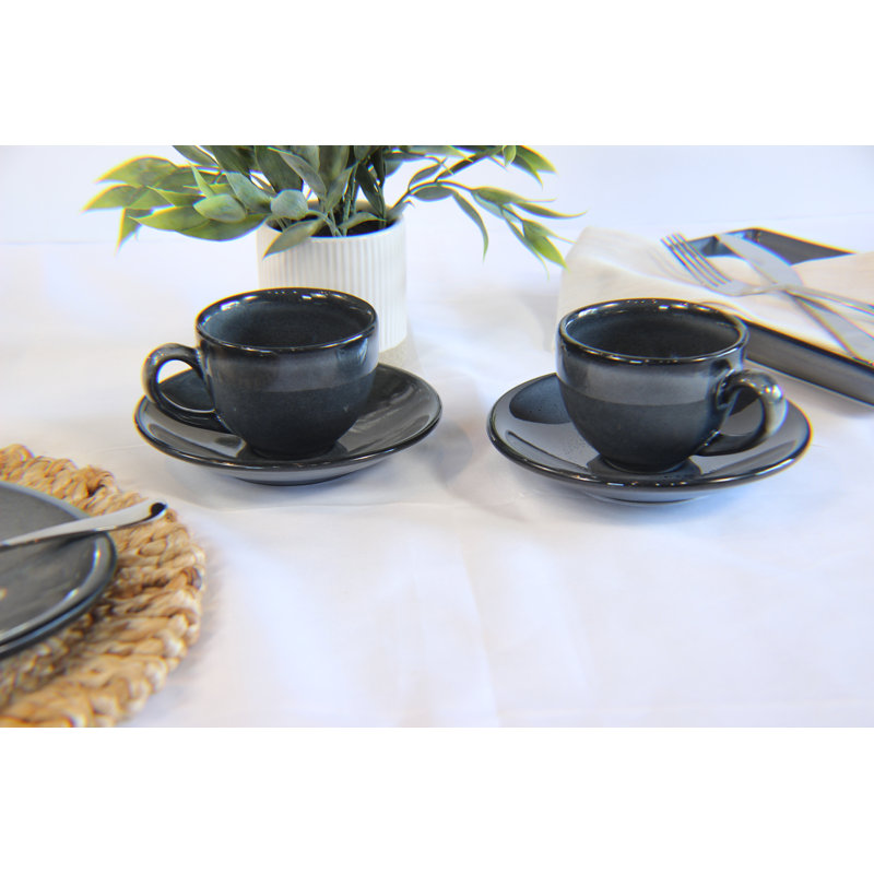 Ensemble de 4 tasses à cappuccino Denali Grey, Ensemble de 2
