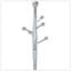 Cintre principal en acier inoxydable peint en aérosol, argent moderne, renforcement en bois massif, conception en relief de 72 pouces, support amovible