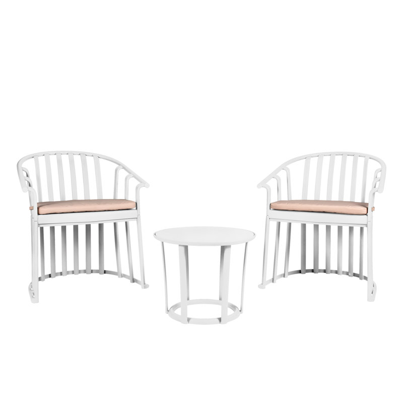 Ensemble de conversation à assise profonde et coussins 3 pièces, Blanc