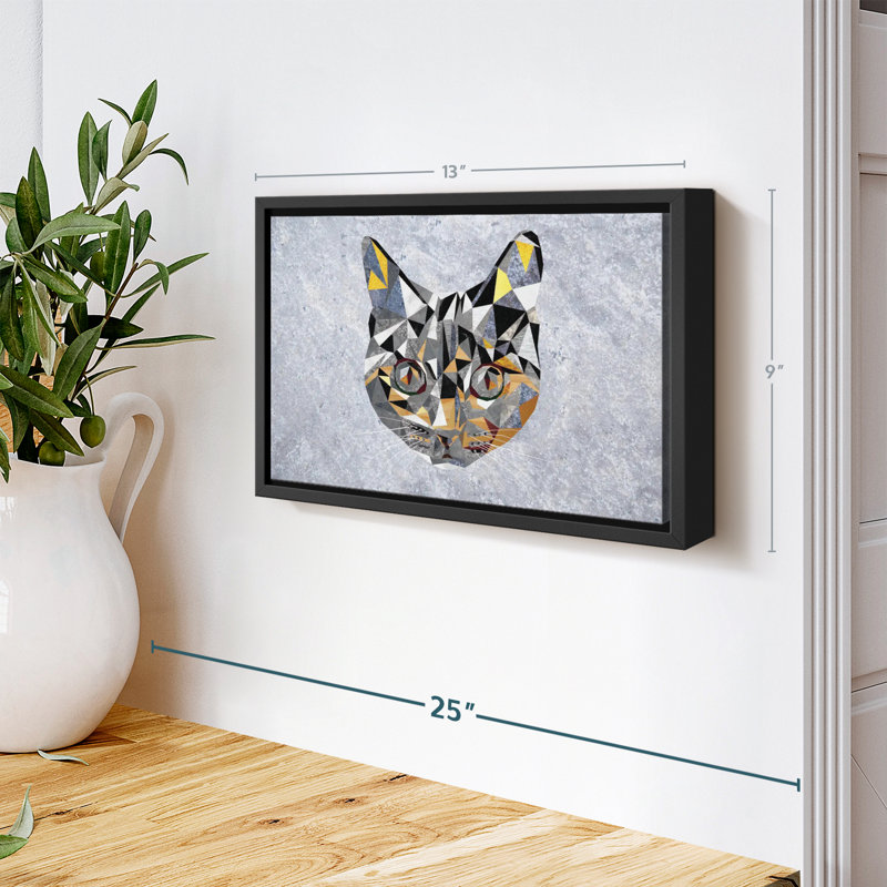 Animal «Chat géométrique», H 9 po x l 13 po