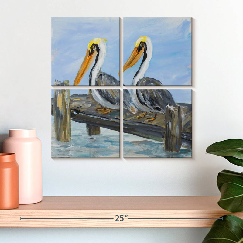 Bramic Pelicans On Deck, H 18 po x l 18 po