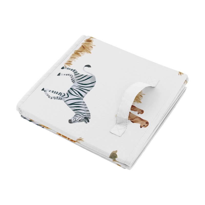 Multicolor Jungle Animals Fabric Storage Bins Set of 2