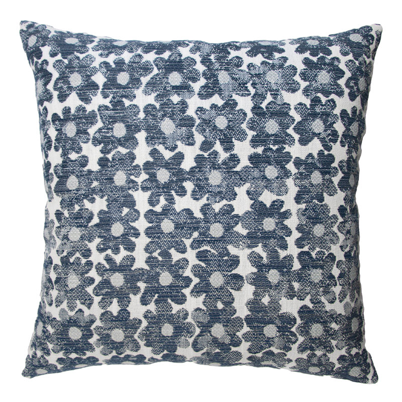 Daisy Performance Square Pillow Cover & Insert, Navy, Square 22"