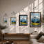 Mountain at Sunrise Rustic - Framed Print-1110083160-1110083161