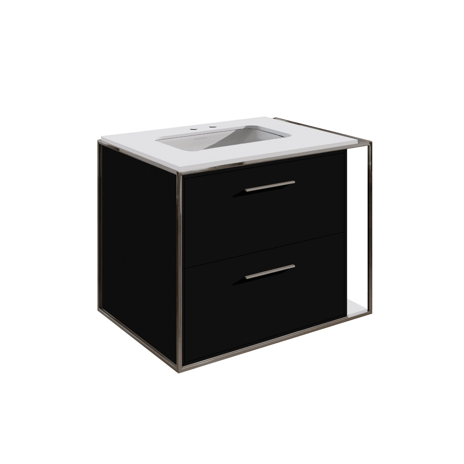 Linea 24" Vanity Base, Double, Cloud, Polished Stainless Steel