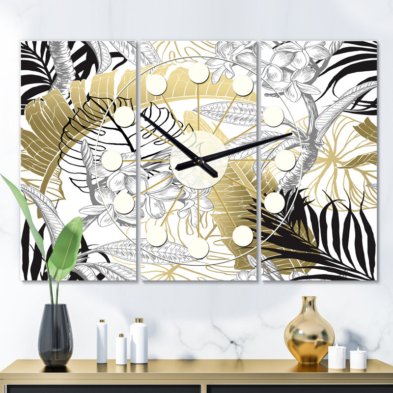 Horloge murale tridimensionnelle tropicale i Mid-Century