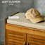 Banc à chaussures avec armoires de rangement, banc d'entrée en bambou avec coussin de siège, 3 portes et compartiment caché pour le couloir, brun