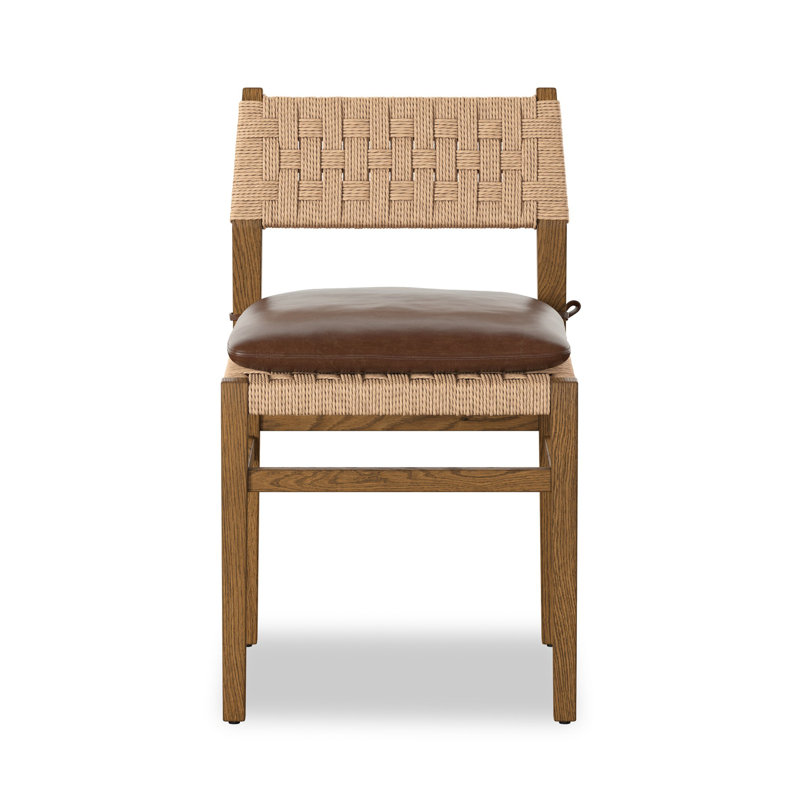 Hamlin Leather Dining Chair, Toasted Ash Solid