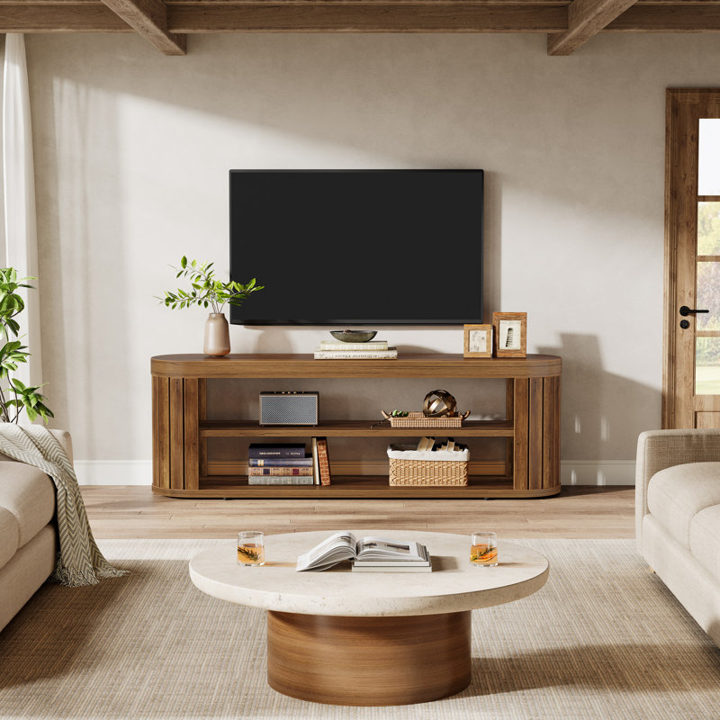 Meuble télé 2 niveaux 47,2 pouces, Brun