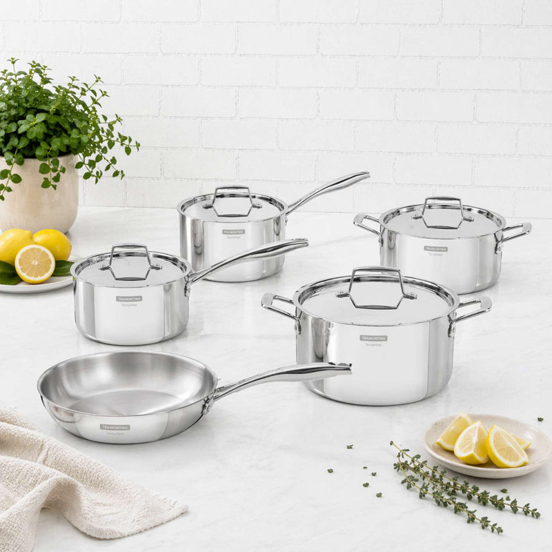 Tramontina 5 Pcs. Grano 3-Ply Stainless Steel Cookware Set