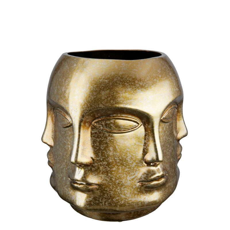 Abiya Ceramic Table Vase, Gold