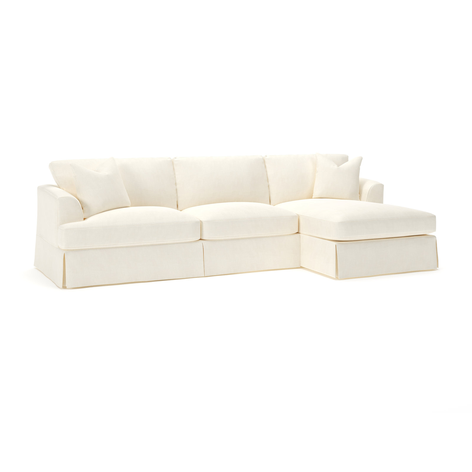 Lucia Chaise Sectional, Conversation Pearl Basketweave, Right Hand Facing
