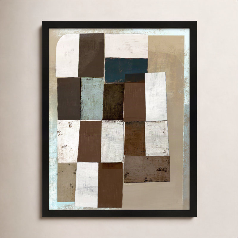Patchwork 3 by Marco Marella for Studio M - Framed Wall Art, 30" H x 24" W, Canvas, Black