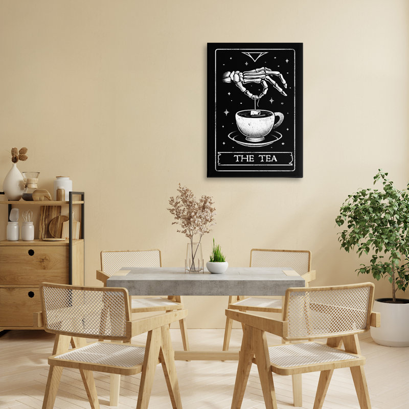 La toile de tarot The Tea Skeleton, design par EduEly Designs, H 24 po x l 16 po