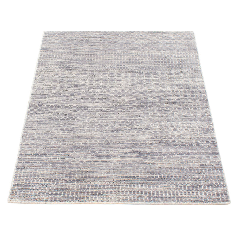 Tapis gris ombre en soie One Of A Kind 4 pi 0 po x 5 pi 11 po