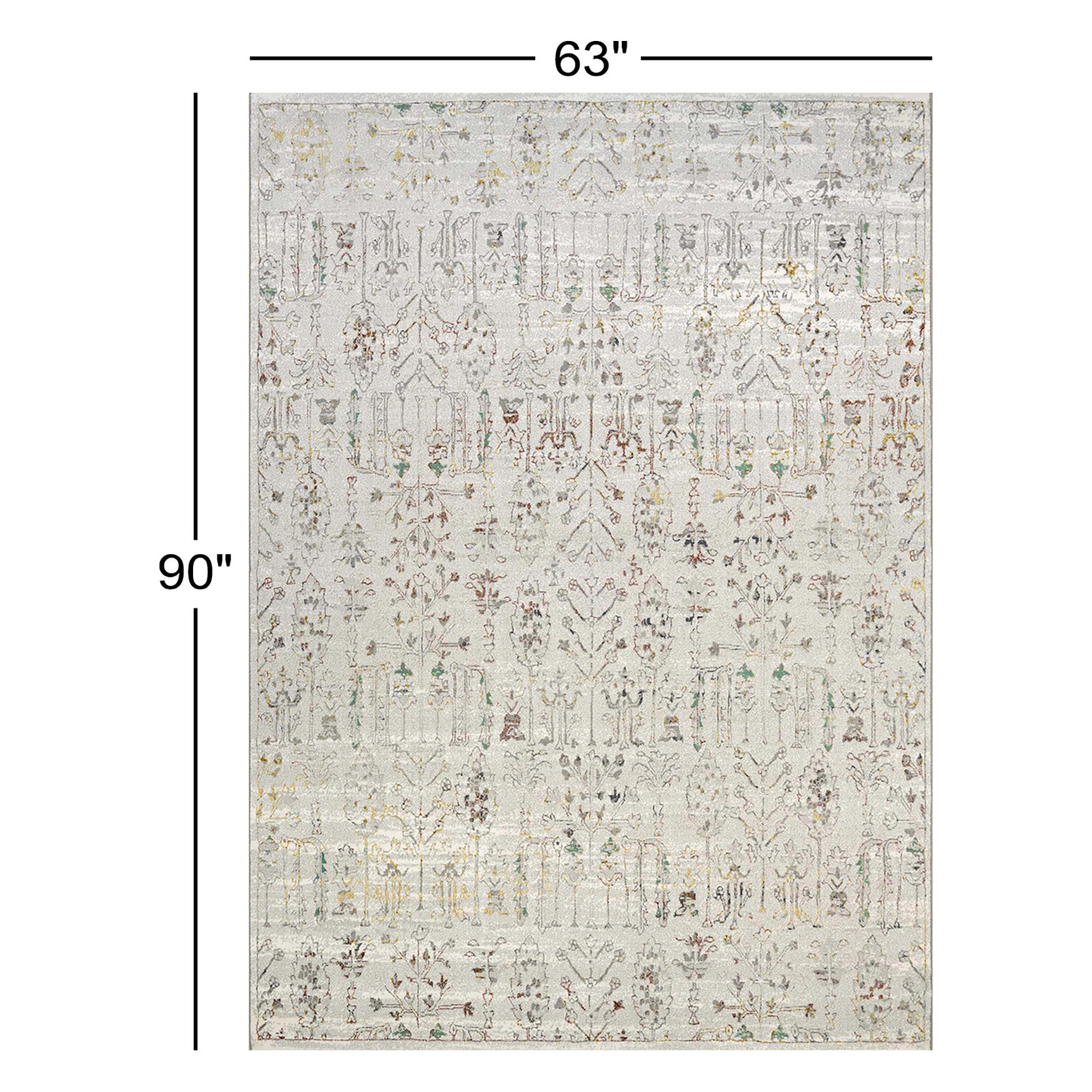 Tamsen Ocean Sand Floral Rug, 5'3" x 7'6"