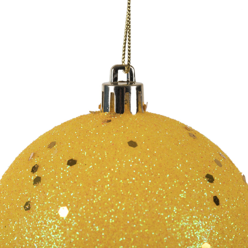 Ensemble d'ornement boule 4 pièces, Jaune, 4 pièces