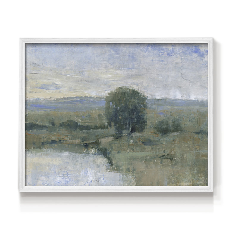 Riverbank Impression II - Reproduction encadrée - Restickable, H 11 po x l 14 po, Blanc
