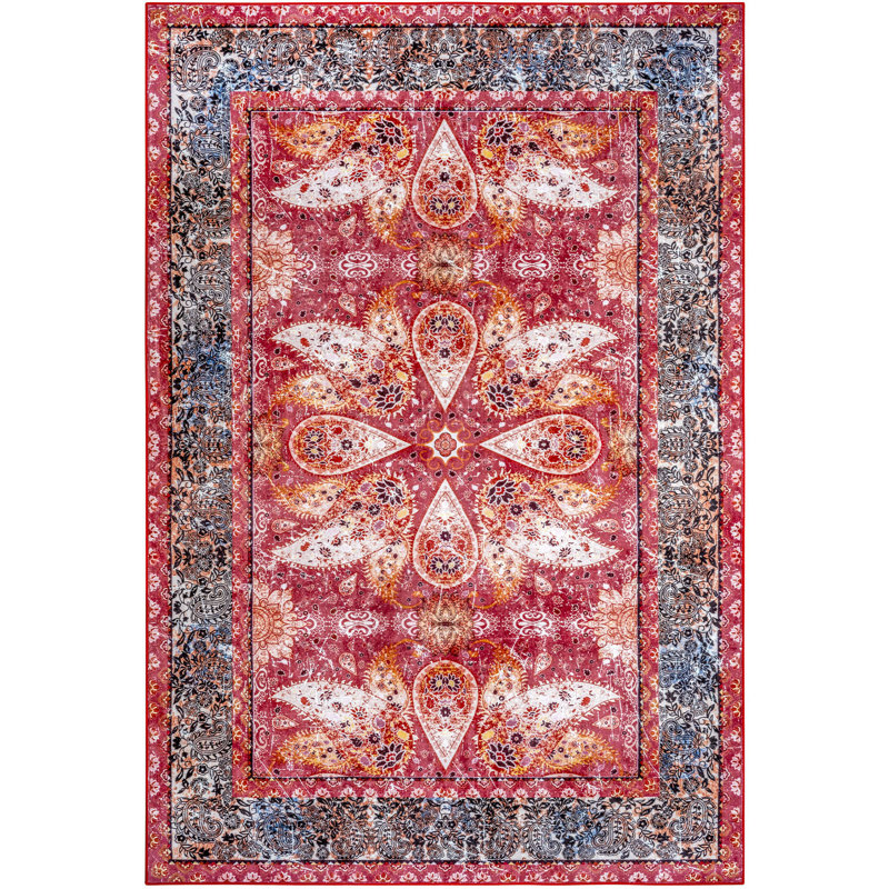 Tapis de salon à motif floral oriental Fillender, Rectangle 6 pi x 9 pi