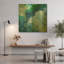 «Blue Lagoon Abstract 1» par Jean Plout, art mural en métal doré, 36 po x 36 po-558317877