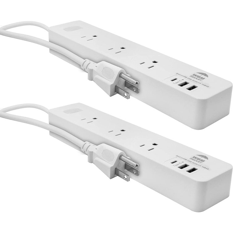 Rallonge Multiprise 3 Trous Et 2 PORT USB - Blanc