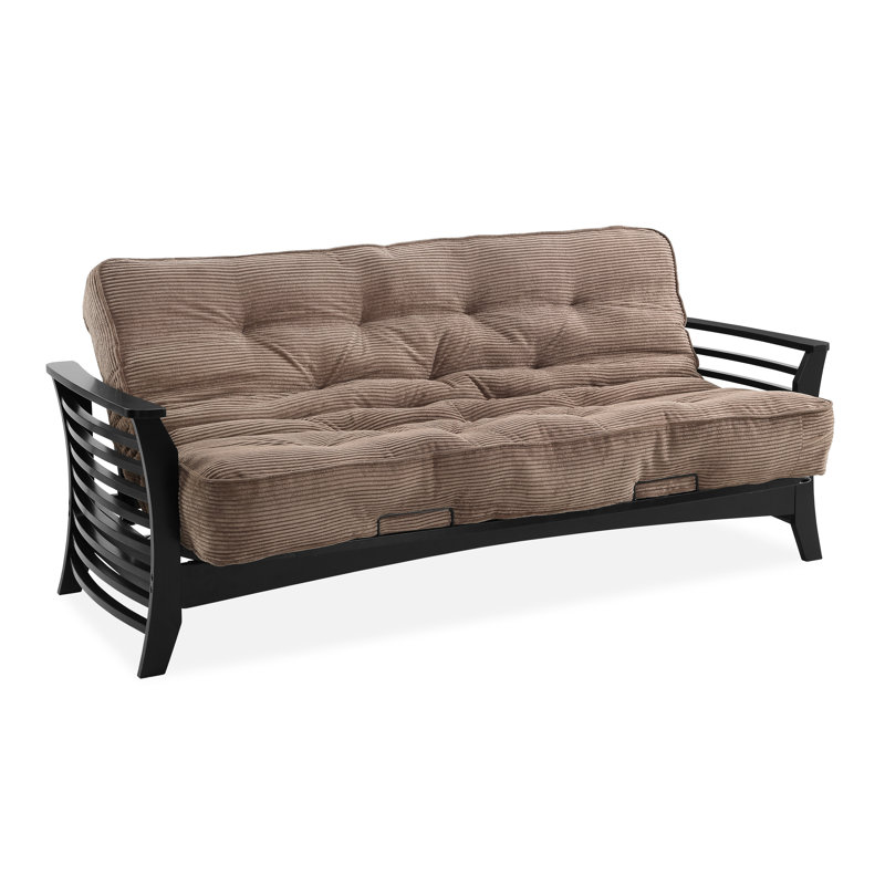 Futon et matelas Mccaffery, Velours côtelé couleur chocolat