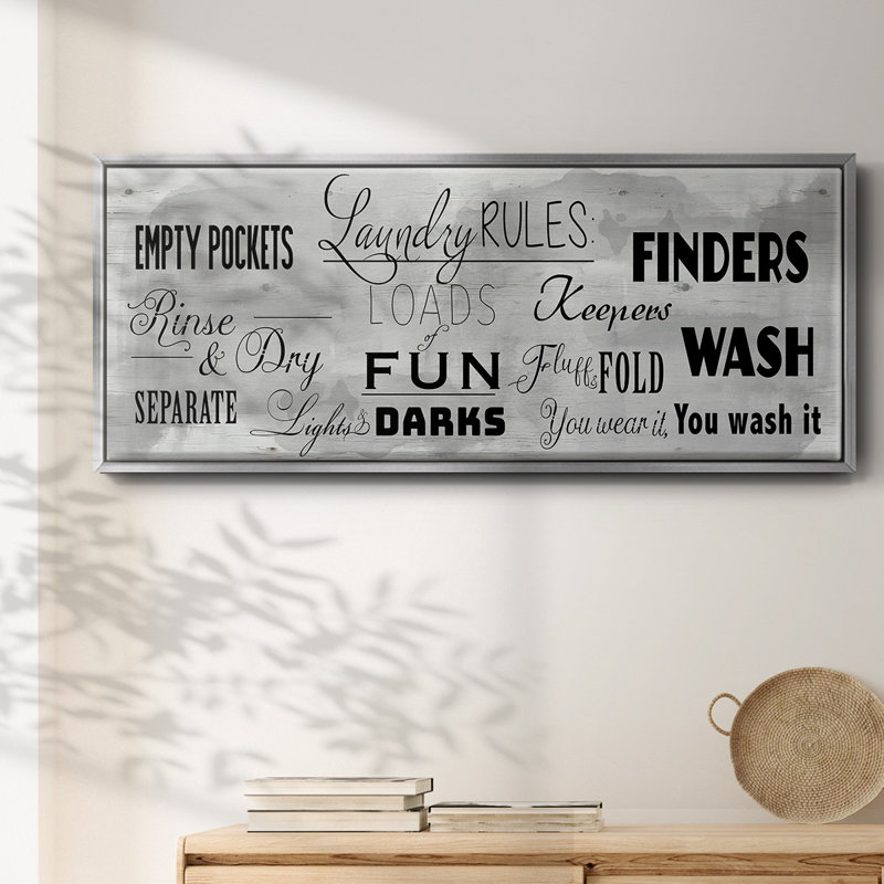 Laundry Rules - Toile encadrée, H 20 po x l 50 po