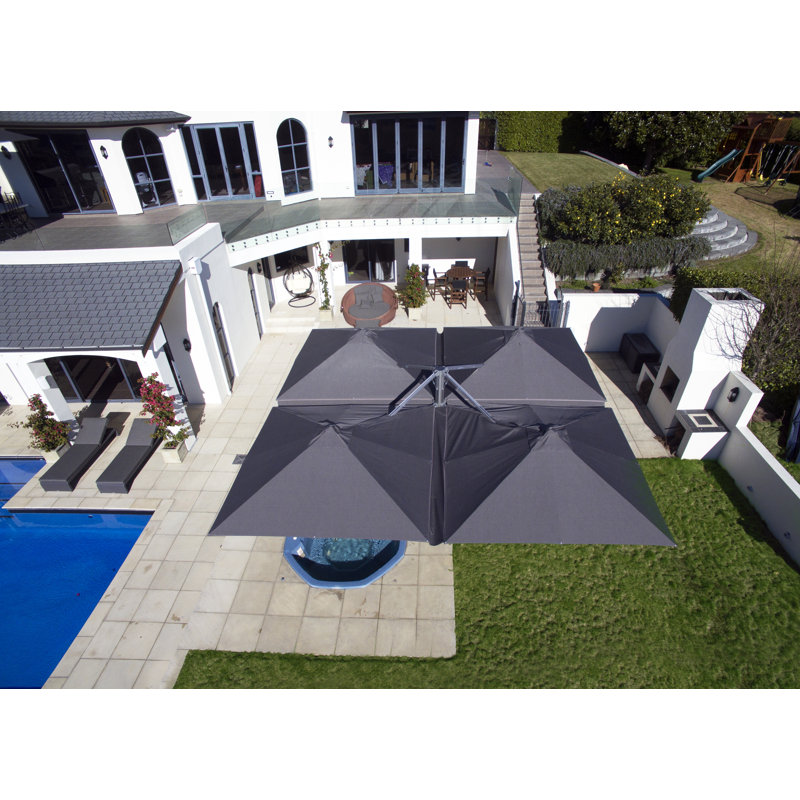 Shadowspec Unity™ Quattro Square Umbrella, 8 ft, Alpine Stone, Surface Plate